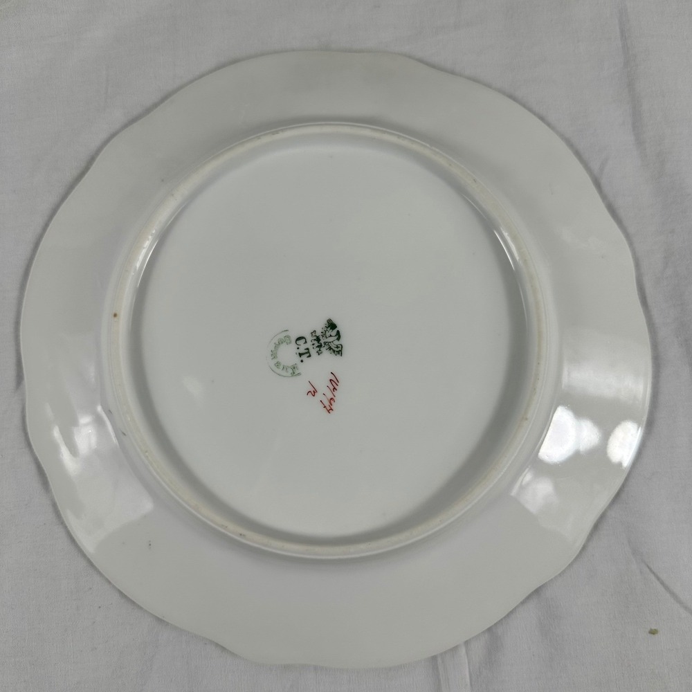 ANTQ Carl Tielsch CT Altwasser Germany Porcelain Plates Purple Violets 4 set 8" - Picture 8 of 16